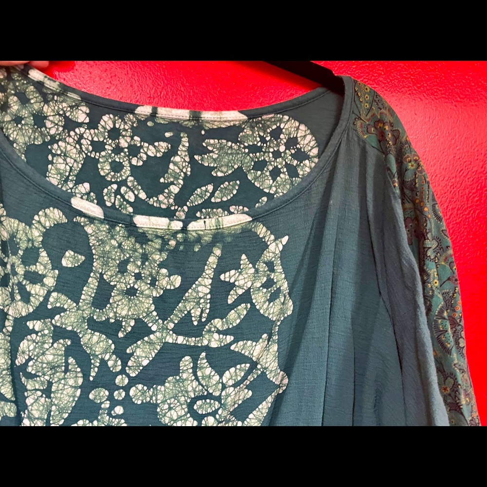 From Anthropologie- green detailed blouse